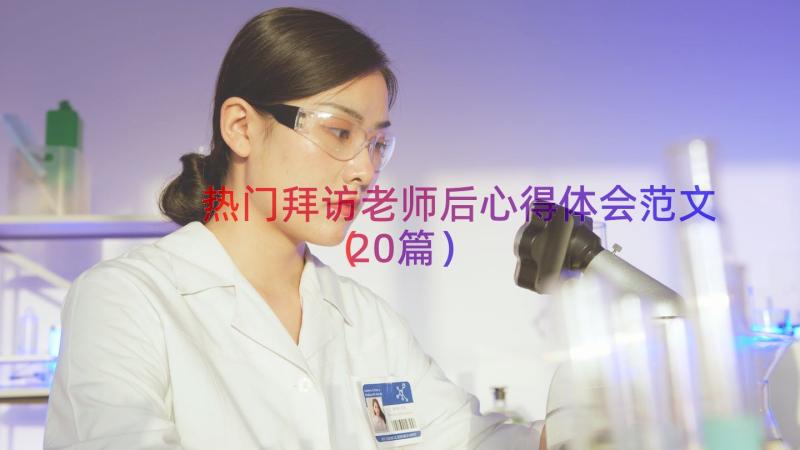 热门拜访老师后心得体会范文（20篇）