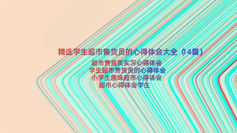 精选学生超市售货员的心得体会大全（14篇）