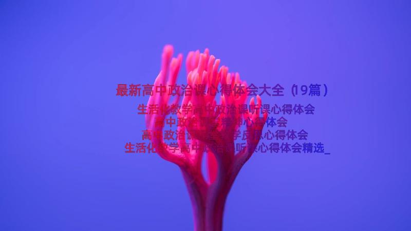 最新高中政治课心得体会大全（19篇）