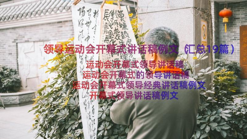 领导运动会开幕式讲话稿例文（汇总19篇）