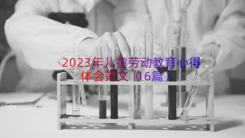 2023年儿童劳动教育心得体会范文（16篇）