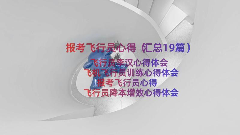 报考飞行员心得（汇总19篇）