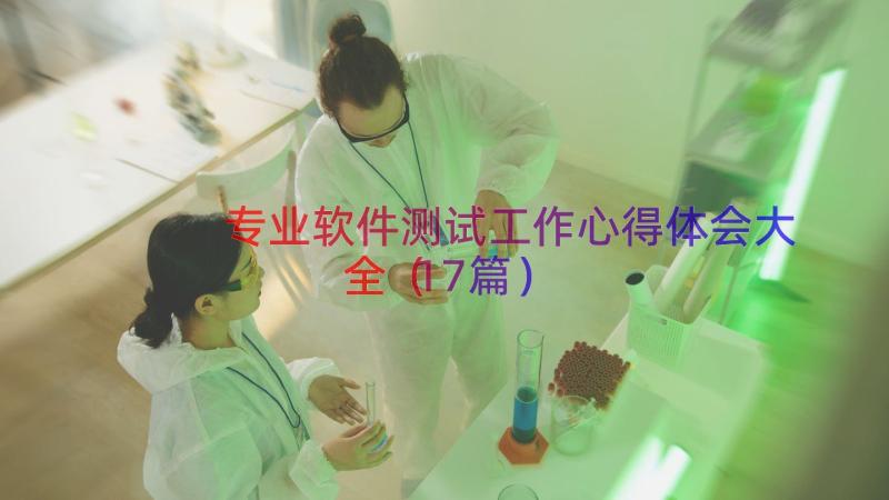 专业软件测试工作心得体会大全（17篇）