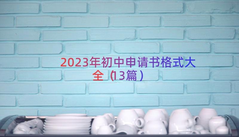 2023年初中申请书格式大全（13篇）