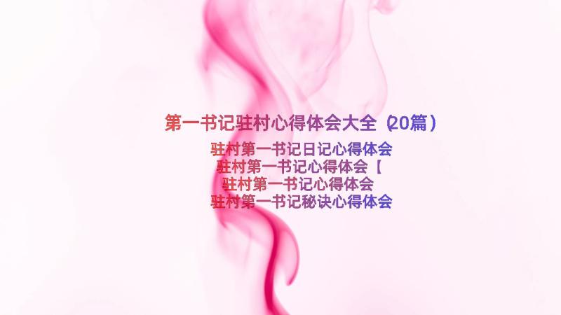 第一书记驻村心得体会大全（20篇）