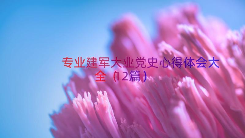 专业建军大业党史心得体会大全（12篇）