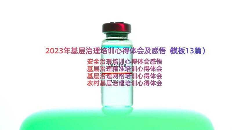 2023年基层治理培训心得体会及感悟（模板13篇）