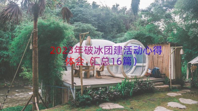 2023年破冰团建活动心得体会（汇总16篇）