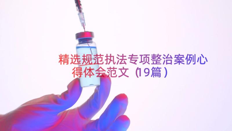 精选规范执法专项整治案例心得体会范文（19篇）