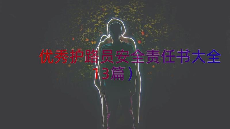 优秀护路员安全责任书大全（13篇）