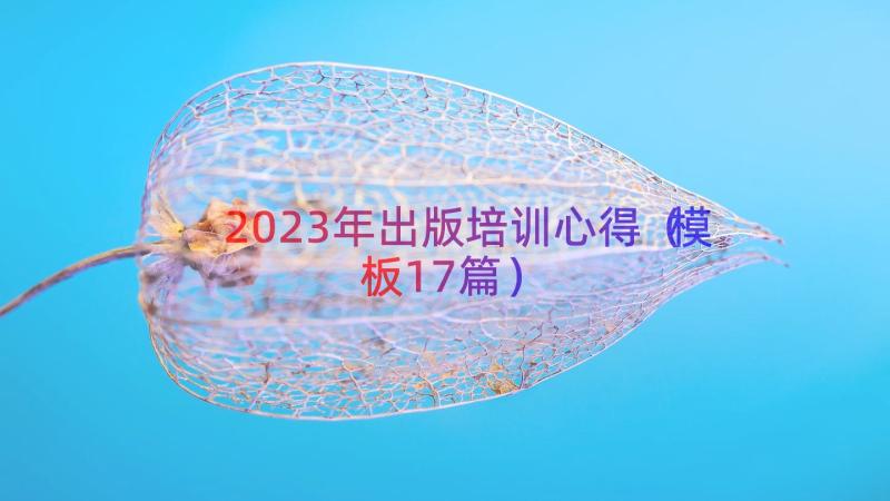 2023年出版培训心得（模板17篇）