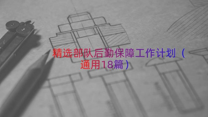 精选部队后勤保障工作计划（通用18篇）