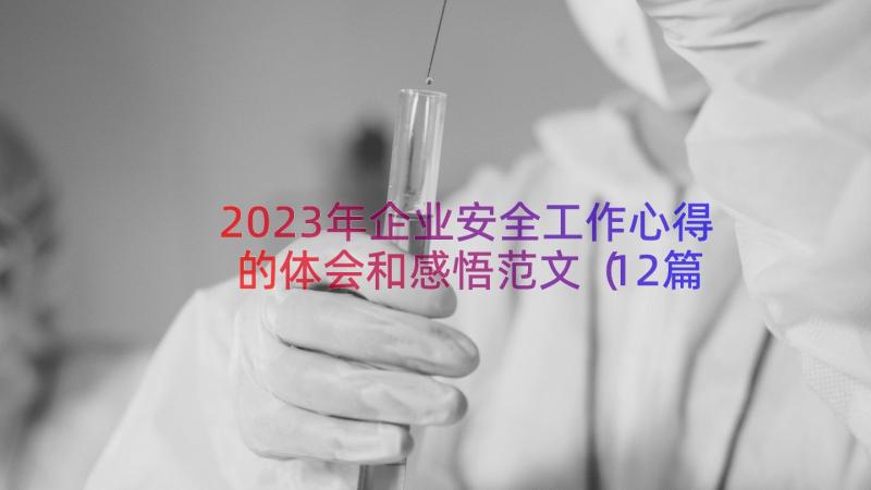 2023年企业安全工作心得的体会和感悟范文（12篇）