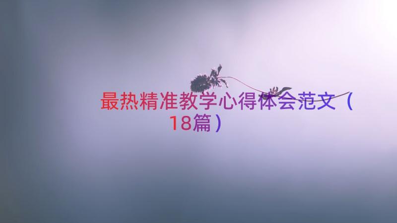 最热精准教学心得体会范文（18篇）