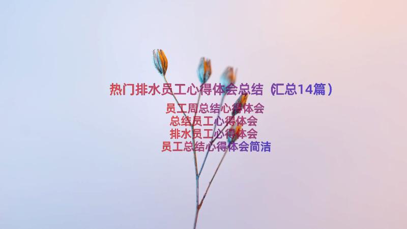 热门排水员工心得体会总结（汇总14篇）