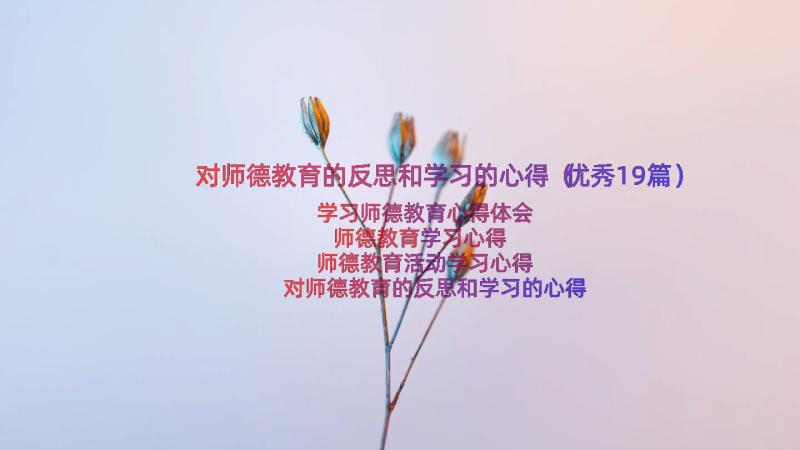 对师德教育的反思和学习的心得（优秀19篇）