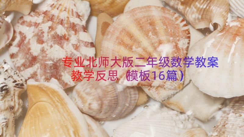 专业北师大版二年级数学教案教学反思（模板16篇）