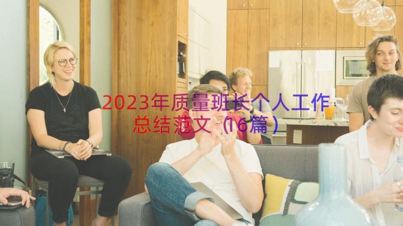 2023年质量班长个人工作总结范文（16篇）