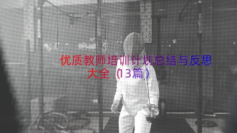 优质教师培训计划总结与反思大全（13篇）