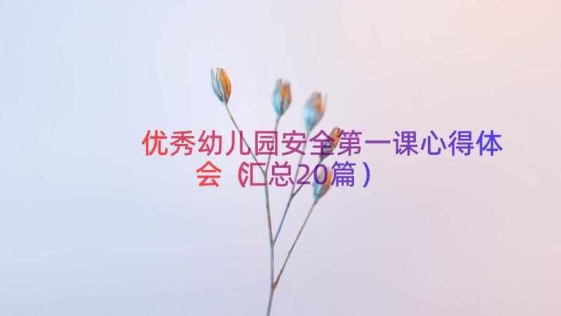 优秀幼儿园安全第一课心得体会（汇总20篇）