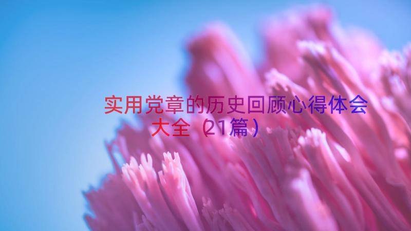 实用党章的历史回顾心得体会大全（21篇）