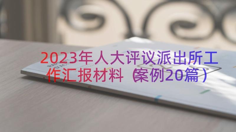 2023年人大评议派出所工作汇报材料（案例20篇）