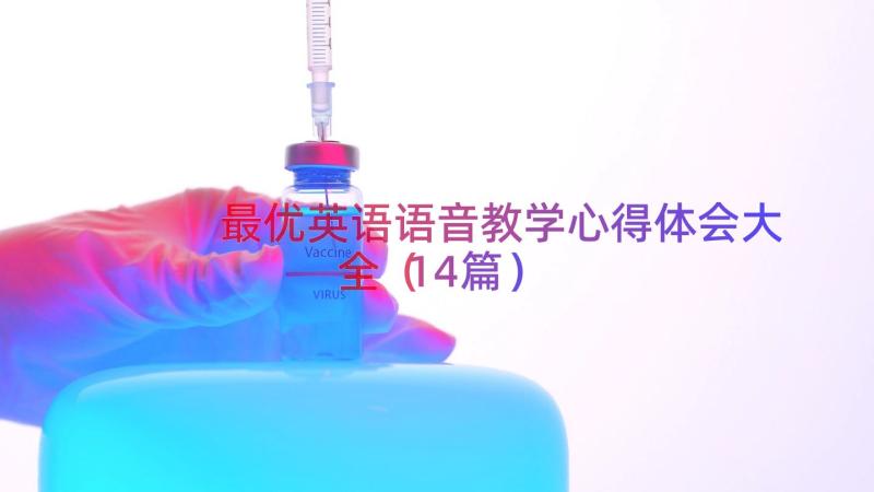 最优英语语音教学心得体会大全（14篇）