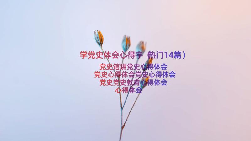 学党史体会心得字（热门14篇）