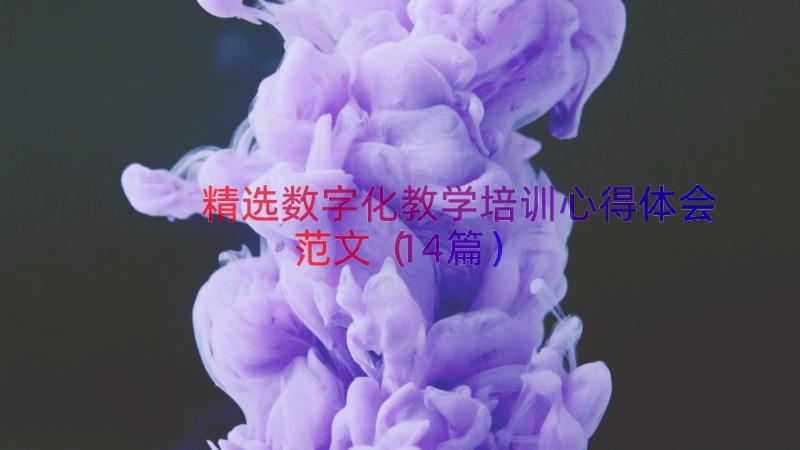 精选数字化教学培训心得体会范文（14篇）