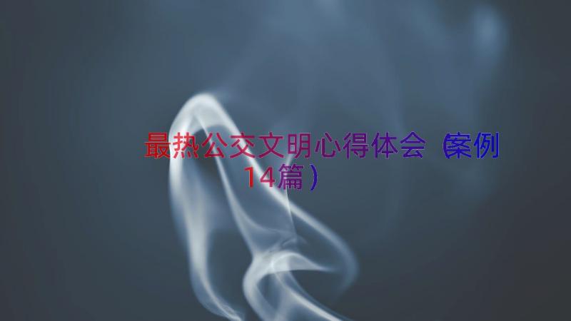 最热公交文明心得体会（案例14篇）