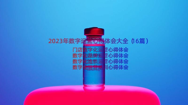 2023年数字运营心得体会大全（16篇）