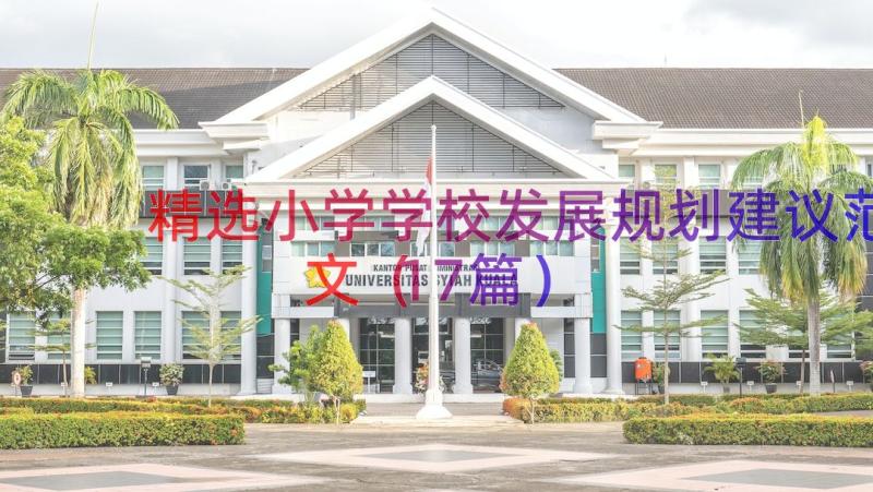 精选小学学校发展规划建议范文（17篇）