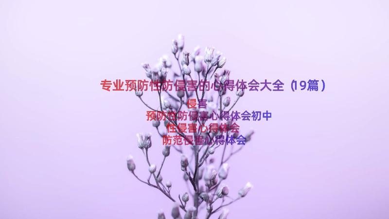 专业预防性防侵害的心得体会大全（19篇）