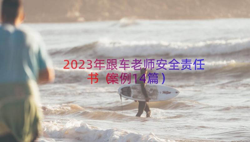 2023年跟车老师安全责任书（案例14篇）