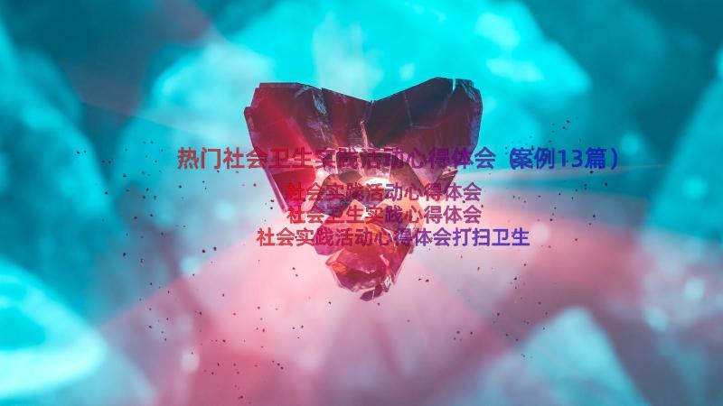 热门社会卫生实践活动心得体会（案例13篇）