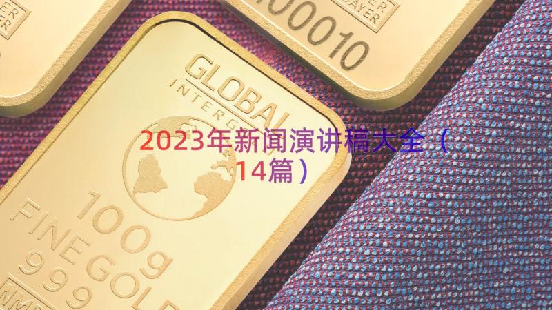 2023年新闻演讲稿大全（14篇）