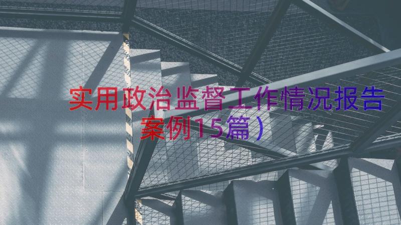 实用政治监督工作情况报告（案例15篇）