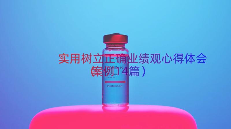 实用树立正确业绩观心得体会（案例14篇）