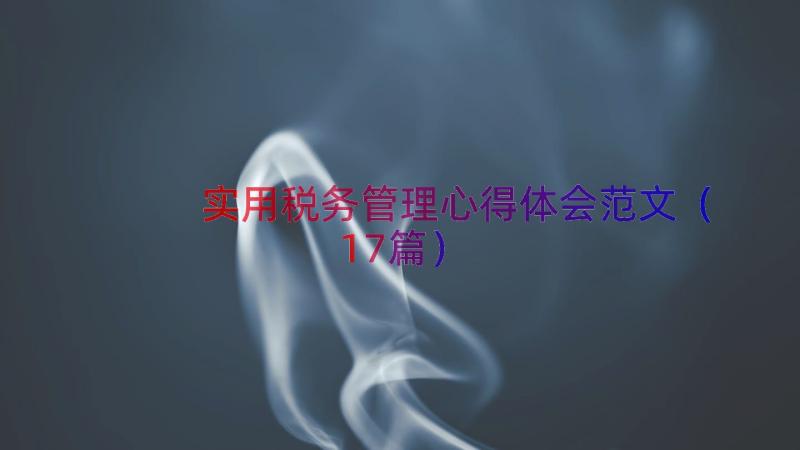 实用税务管理心得体会范文（17篇）