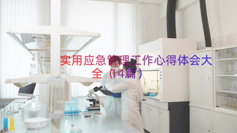 实用应急管理工作心得体会大全（14篇）