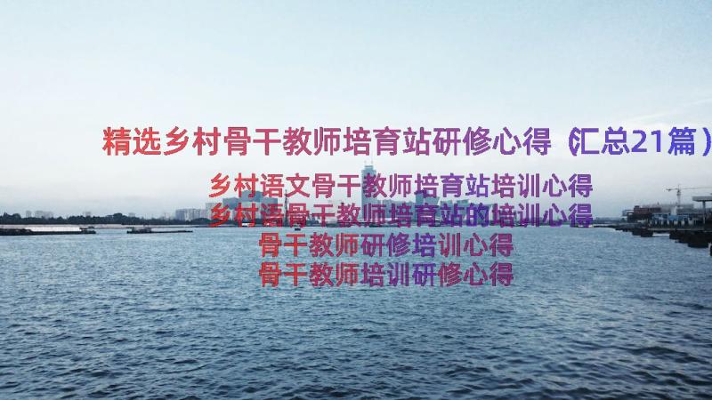 精选乡村骨干教师培育站研修心得（汇总21篇）