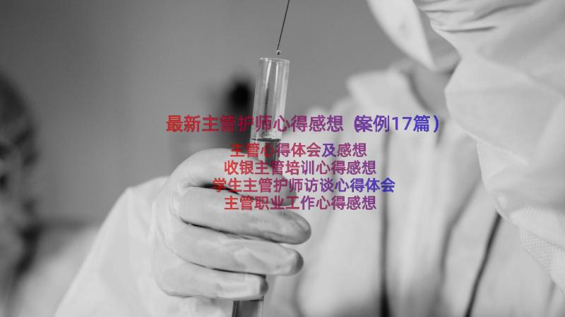 最新主管护师心得感想（案例17篇）