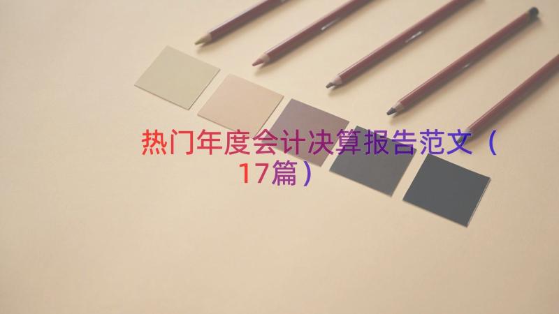 热门年度会计决算报告范文（17篇）