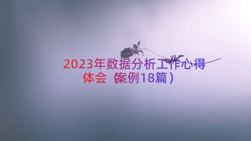 2023年数据分析工作心得体会（案例18篇）