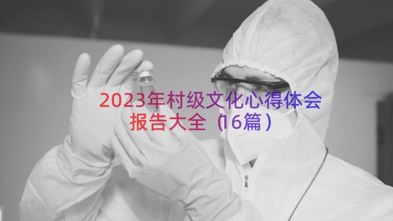 2023年村级文化心得体会报告大全（16篇）