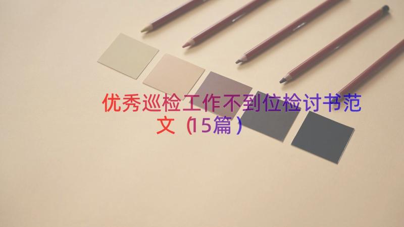 优秀巡检工作不到位检讨书范文（15篇）