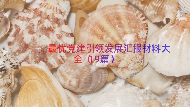 最优党建引领发展汇报材料大全（19篇）