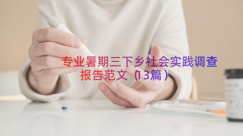 专业暑期三下乡社会实践调查报告范文（13篇）