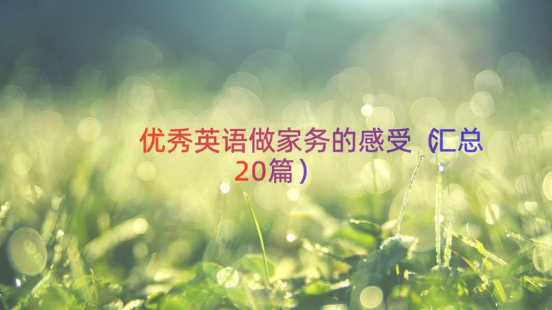 优秀英语做家务的感受（汇总20篇）