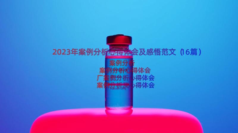 2023年案例分析心得体会及感悟范文（16篇）